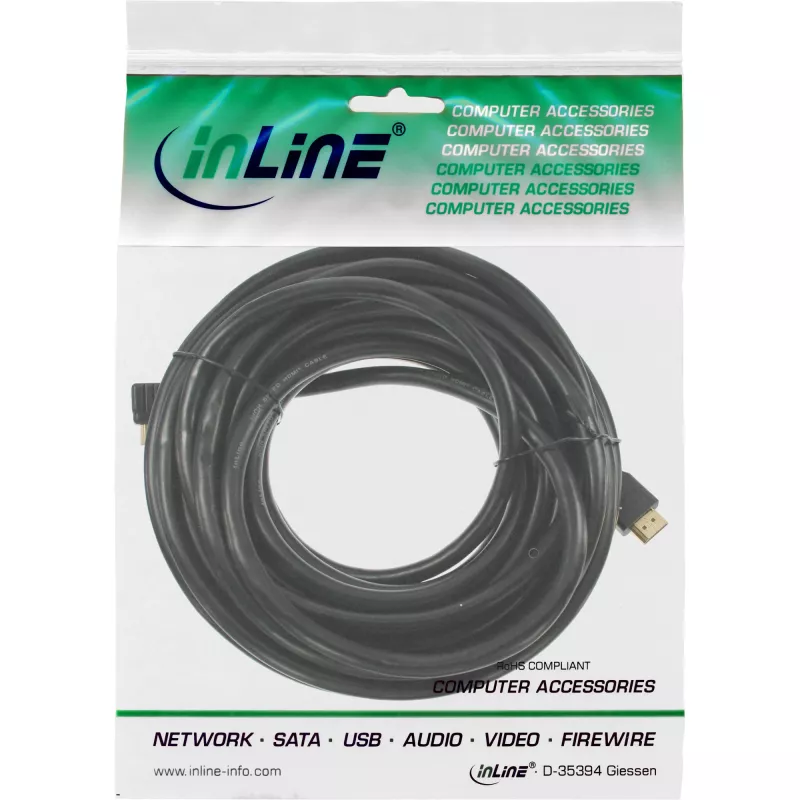 Kabel InLine HDMI mini, High Speed HDMI, AM/CM, pozłacany, 10 m