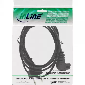 Kabel zasilający InLine, wtyk Euro / wtyk Euro8 kątowy, czarny, 2m