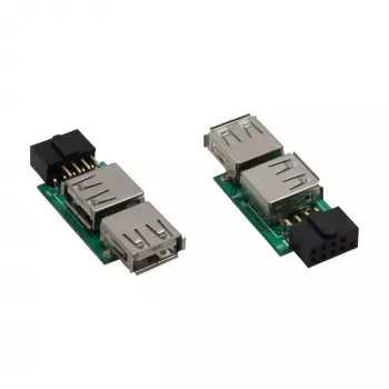 InLine Adapter USB 2.0 wewnętrzny 2x USB A żeński na złącze na płycie głównej 33440I