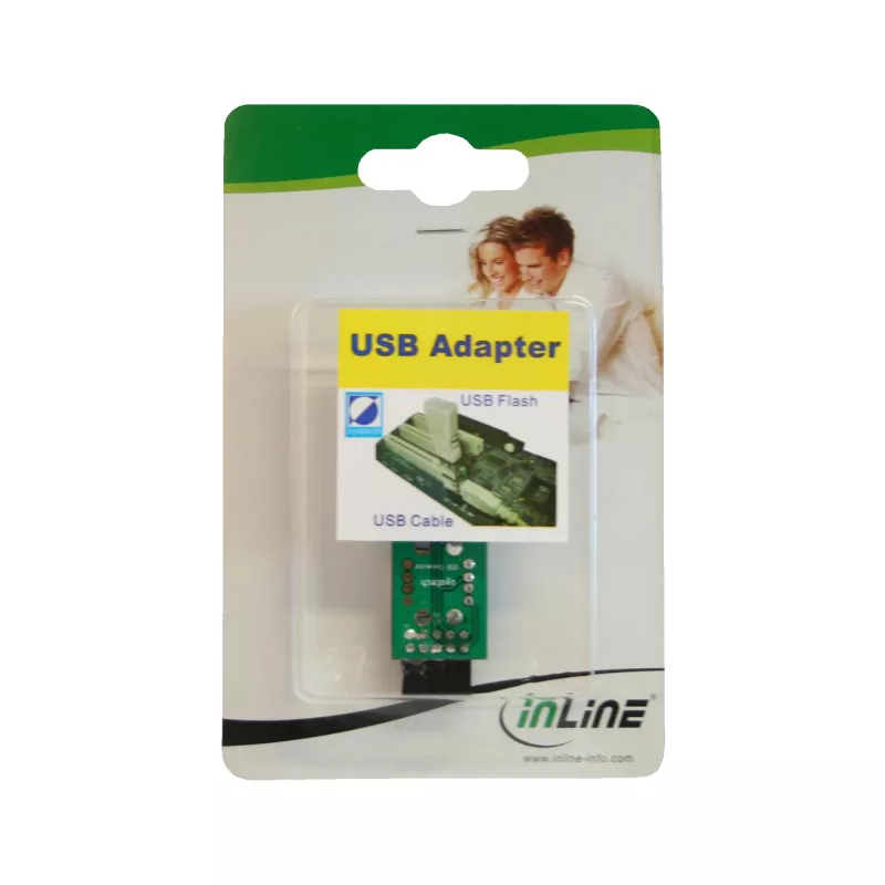 InLine Adapter USB 2.0 wewnętrzny 2x USB A żeński na złącze na płycie głównej 33440I