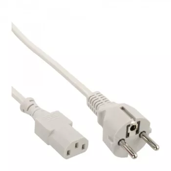Kabel zasilający InLine, CEE 7/7 prosty / 3-pin IEC C13 męski, szary, 1,5 m