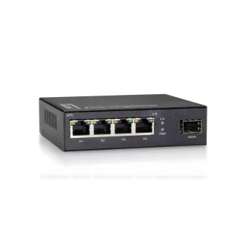 LevelOne 5-portowy przełącznik Gigabit, 1 x SFP, niezarządzalny, Gigabit Ethernet (10/100/1000), pełny dupleks, możliwość montażu na ścianie