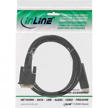 Kabel konwertera InLine DisplayPort do DVI czarny 10m