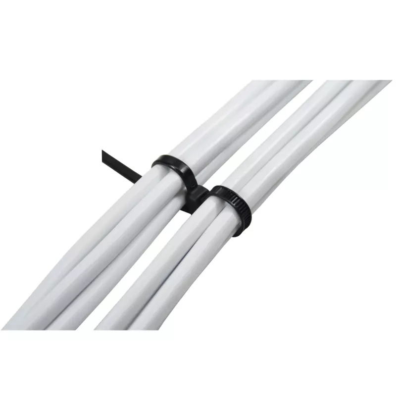 Opaski kablowe InLine z podwójną główką montażową 300 mm x 4,8 mm, nylon, czarne, 100 szt.
