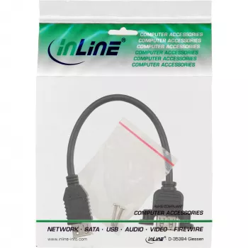 adapter kablowya InLine USB 2.0, żeńskie złącze typu A / złącze montażowe żeńskie typu A, 0,2 m