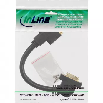 adapter kablowya InLine DVI-I 24+5 DVI żeński / żeński z kołnierzem 0,2 m