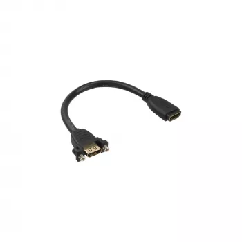adapter kablowya InLine HDMI TypA żeński/A żeński z kołnierzem pozłacany 4K2K, 0,2m