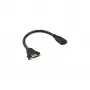 adapter kablowya InLine HDMI TypA żeński/A żeński z kołnierzem pozłacany 4K2K, 0,2m