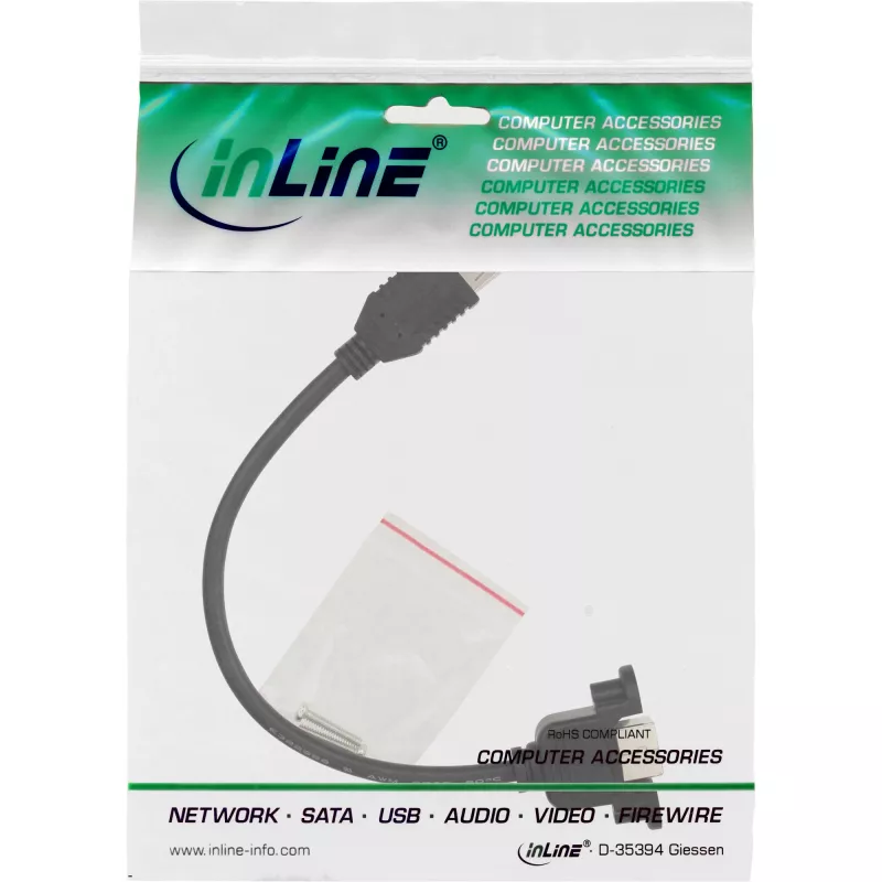 adapter kablowy USB 2.0 Typ A żeński / złącze panelowe Typ B InLine 33441F 0,2 m