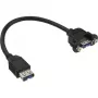 adapter kablowya InLine USB 3.0 typu A żeńskie / złącze do montażu w obudowie typu A, 0,20 m