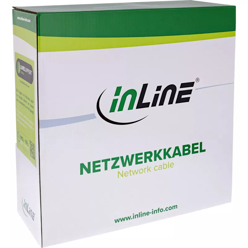 InLine Patch kabel S/FTP PiMF Cat.6A halogen free 500MHz biały 100m