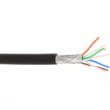 Kabel krosowy InLine S/FTP PiMF Kat.6A bezhalogenowy 500 MHz czarny 100 m