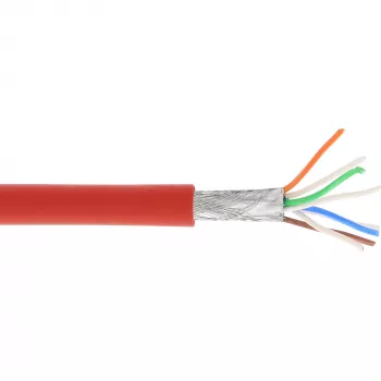 InLine Patch kabel S/FTP PiMF Cat.6A halogen free 500MHz czerwony 100m