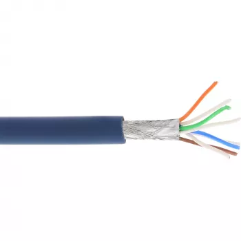 Kabel krosowy InLine S/FTP PiMF Cat.6A bezhalogenowy 500MHz niebieski 100m