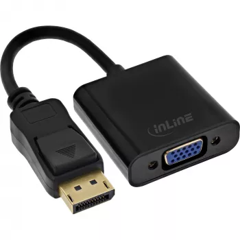 adapter kablowya DisplayPort InLine Basic, wtyk DP / gniazdo VGA, czarny, 0,15 m