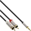 Kabel audio 3,5 mm męski do 2x RCA męski InLine Basic cienki S-99241