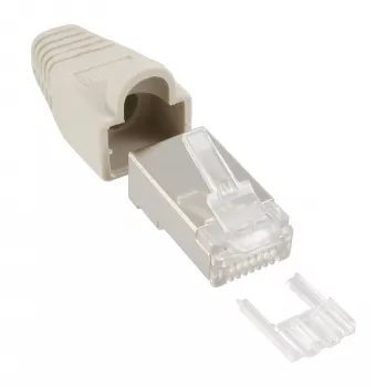 Złącze zaciskowe InLine RJ45 8P8C ekranowane z prowadnicą i ochroną przed zgięciem 100 szt.