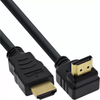 InLine High Speed HDMI kabel with Ethernet, kątowy, 1m