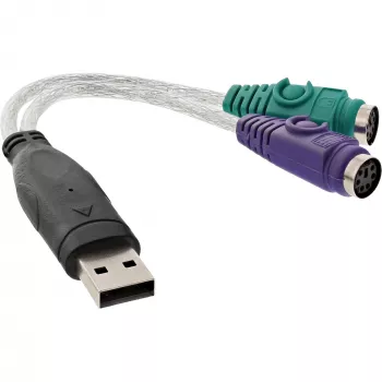 Konwerter InLine USB na PS/2 — wtyk USB Typu A męski / 2x gniazdo PS/2 żeńskie