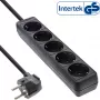 InLine listwa zasilająca, 5-gniazdkowa z uziemieniem CEE 7/3, czarna, 1,5 m