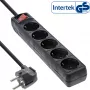 Listwa zasilająca InLine, 5-gniazdowa z uziemieniem CEE 7/3, czarna, 1,5 m