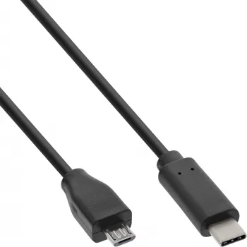 Kabel InLine USB 2.0, męski USB-C / męski Micro-B, czarny, 2 m