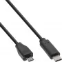 InLine USB 2.0 kabel, USB-C male / Micro-B male, czarny, 0.5m