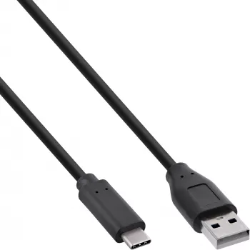 Kabel USB 2.0 InLine 35734 USB-C męski USB-A męski czarny 1,5m
