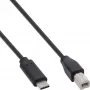 Kabel USB 2.0 InLine, USB-C męski / USB-B męski, czarny, 0,5m