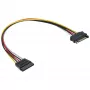 Kabel przedłużający zasilania SATA męski/żeński 0,50 m InLine 29651B