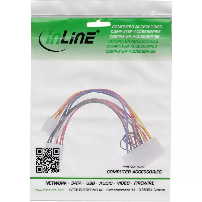adapter kablowya zasilania InLine ATX / Classic P8/P9 złącze płyty głównej AT 0,20 m