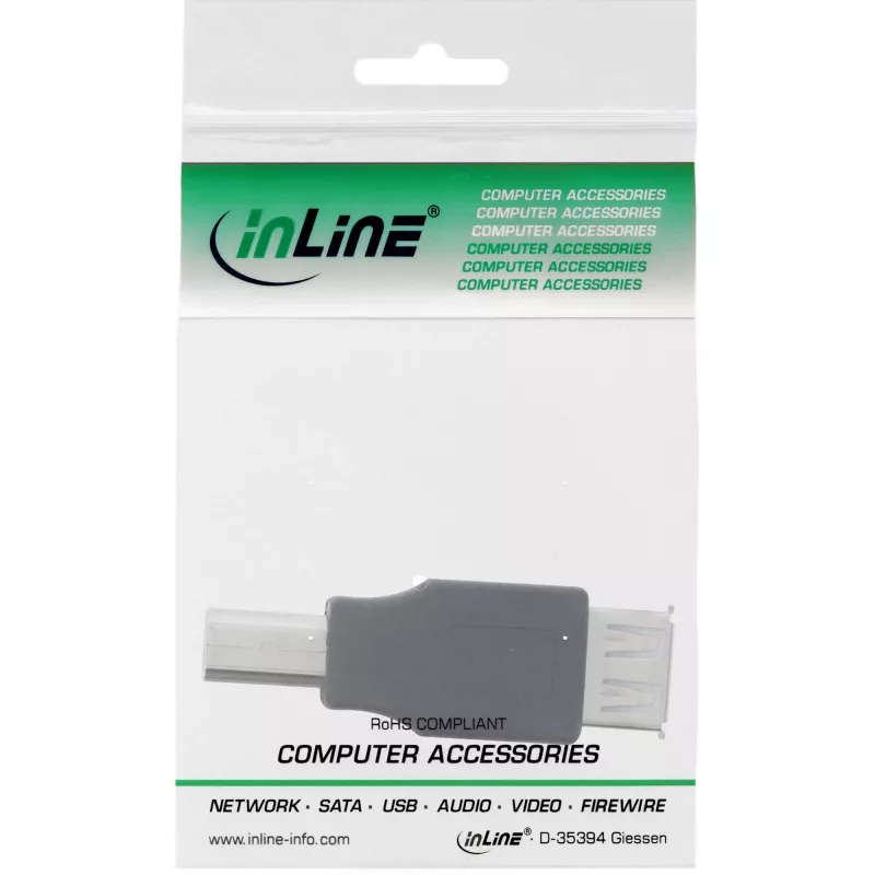 Adapter USB 2.0 Typ A żeński / Typ B męski InLine 33442