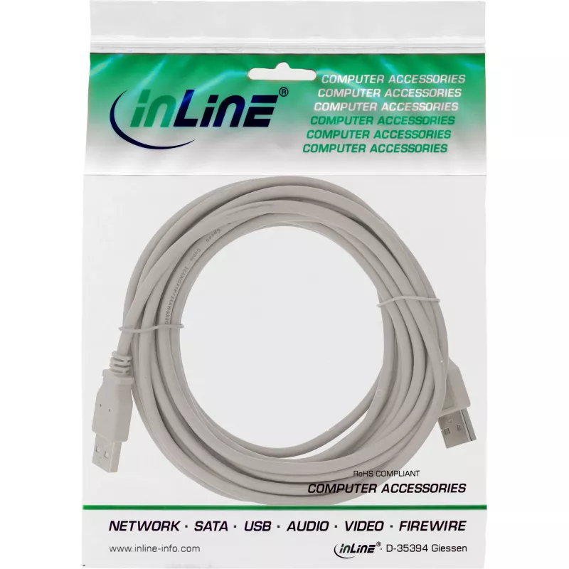 Kabel USB 2.0 Typ A męski / męski beżowy 1m InLine 34310H