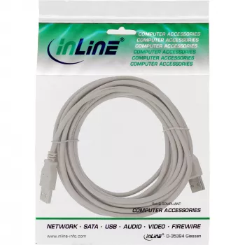 Kabel USB 2.0 typu A męski/męski beżowy 3m InLine 34330H