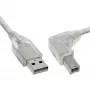 Kabel InLine USB 2.0 kątowy Typ A męski / B męski przezroczysty 2m
