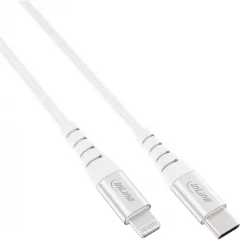 InLine USB-C Lightning kabel, do iPada, iPhone, iPoda, srebrny/aluminiowy, 2 m