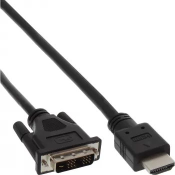Kabel InLine HDMI-DVI HDMI męski / DVI męski 18+1 czarny 1m