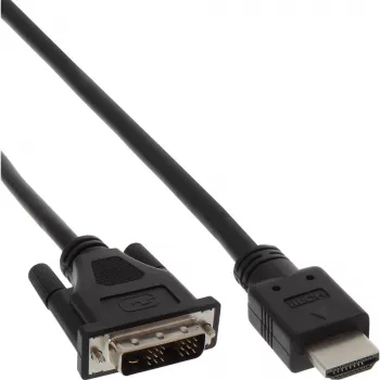Kabel InLine HDMI-DVI HDMI męski / DVI męski 18+1 czarny 3m