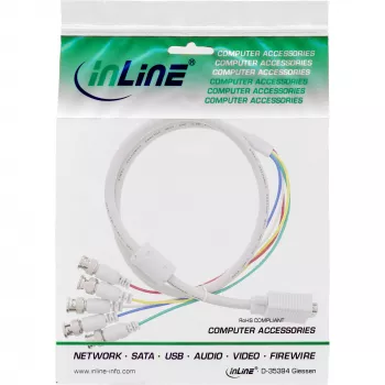 InLine VGA BNC kabel 5x BNC / HD 15 male 5m
