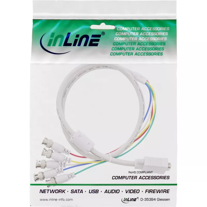 InLine VGA BNC kabel 5x BNC / HD 15 male 5m