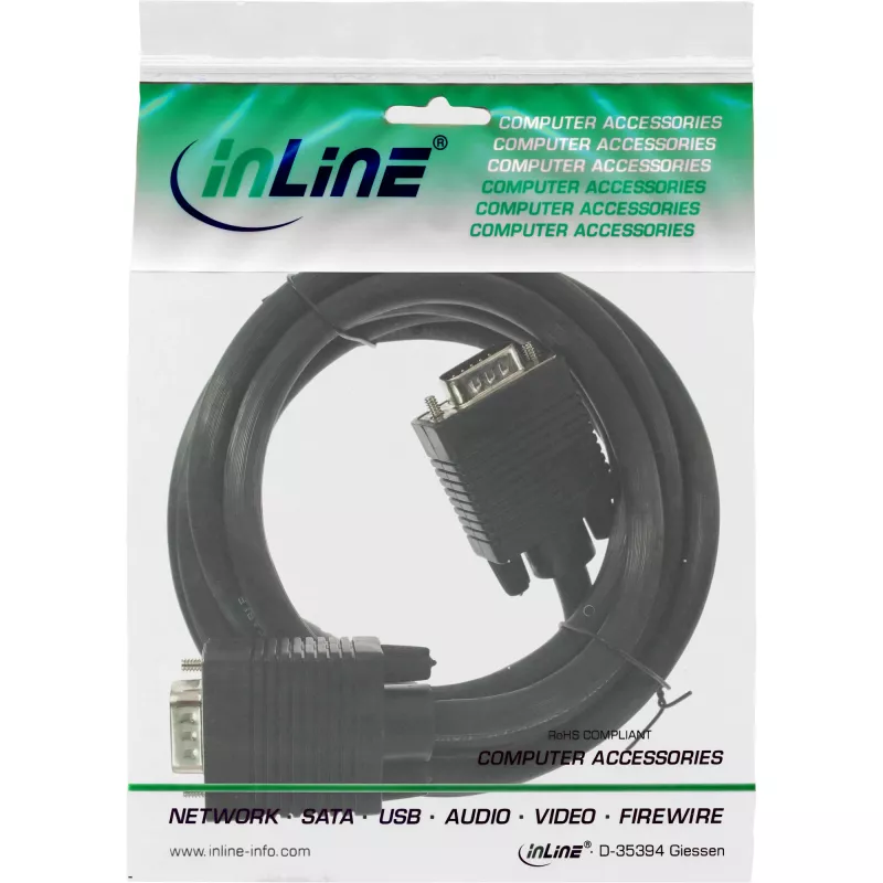 Kabel S-VGA 15HD męski / męski czarny 1,5 m InLine 17715B