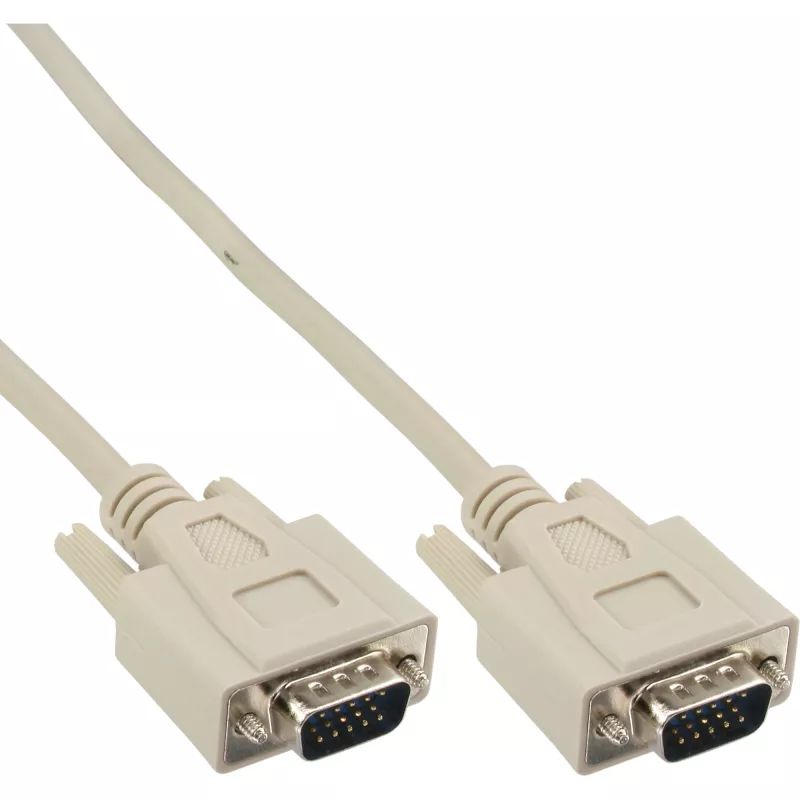 Kabel VGA 15HD męski / męski beżowy 3m InLine 17712A