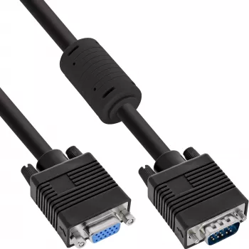 Przedłużacz InLine S-VGA 15HD męski/żeński czarny 0,3m