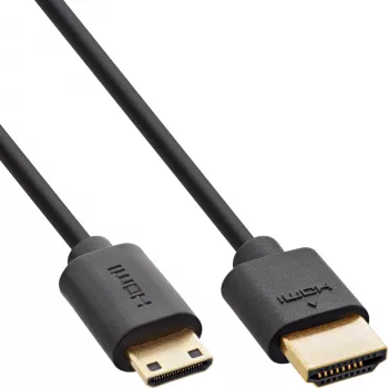 InLine cienki Ultra High Speed HDMI kabel AM/CM 8K4K pozłacany czarny 0.5m