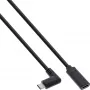 Kabel USB 3.2 Gen.1x2 InLine 35782 USB-C męski kątowe / żeński czarny 2m