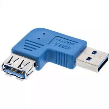 Adapter USB 3.0 typu A męski / żeński, kątowy lewy 90° InLine 35300M