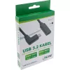 Kabel InLine USB 3.2 Gen.1x2, USB-C męski kątowy / żeński, czarny, 1m