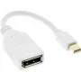 Kabel InLine Mini DisplayPort męski do DisplayPort żeński, 4K2K, biały, 0,15 m