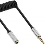InLine cienki Audio spiral kabel 3.5mm male / female, 4-pin, Stereo, 0.5m