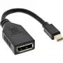 adapter kablowyowy InLine Mini DisplayPort męski do DisplayPort żeński, 4K2K, czarny, 0.15 m